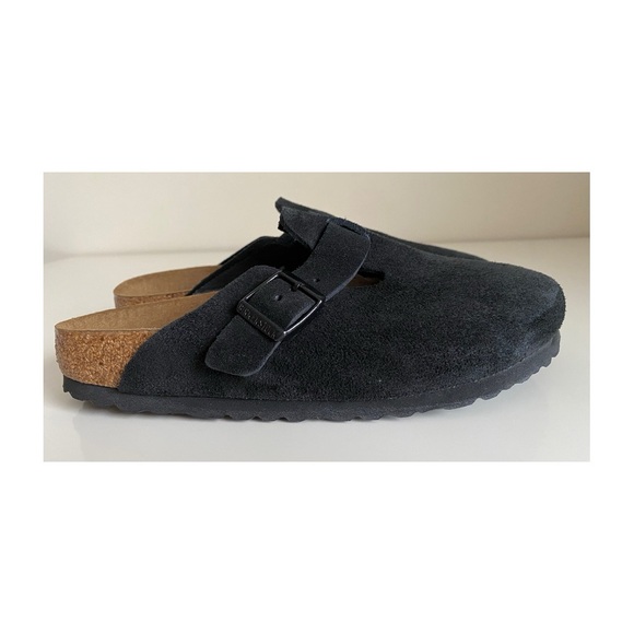 Birkenstock Boston Soft Footbed Suede Leather in Black Sz 38 US 7 - 7.5 - Picture 3 of 8